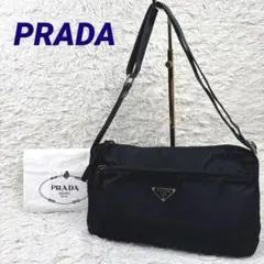 プラダ　ショルダーバッグ　カメラバッグ　三角ロゴ　ナイロン　ブラック　白タグ　黒