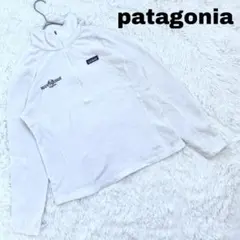 c19① パタゴニア ハーフジップフリース プルオーバー ロゴ刺繍レディース