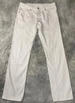 希少 ディースクエアード　ホワイトデニムパンツ 金ボタン　金プレート Sのサムネイル