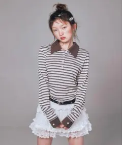 MUSINSA ムシンサ YOUHEE ロングスリーブ　ストライプ　Tシャツ