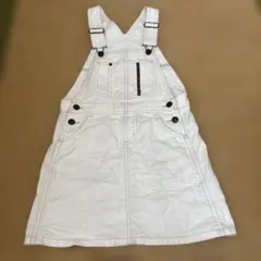 BREEZE ホワイト ジャンバースカート デニム風