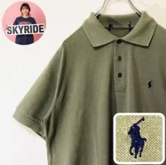 ラルフローレン ポロシャツ ポニー刺繍 ワンポイントロゴ M グリーン 重ね着