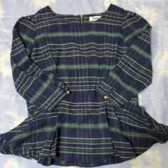 レディースシャツ　チェックペプラム