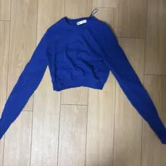 ZARA 青 クロップドセーター S