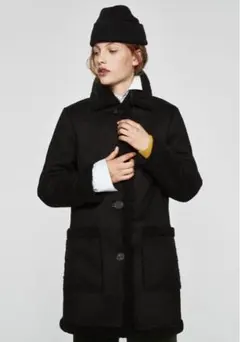 新品☆ZARA ザラ スウェードテイストコート ブラック Sのサムネイル
