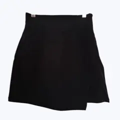 ルエレ ブラック ラップ風ミニスカート インナーパンツ付き 上品 美シルエット