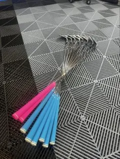 アイアンセット 7本 ピンク青グリップ ステンレス