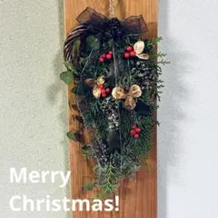 【SALE】冬にほどけるブラウンリボンのナチュラルリース