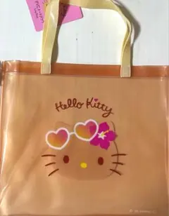 日焼けキティPVCトートバッグ　クリアトートバッグ　サンリオ　セリア　ダイソー
