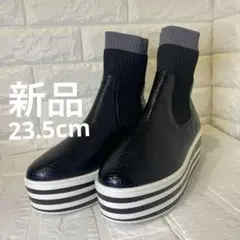 新品NO NAME ノーネーム 厚底 スニーカーブーツ 23.5 ブラック
