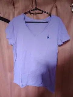 Ralph Laurenポロラルフローレン ラベンダー紫色 Vネック Tシャツ