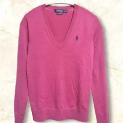 POLO GOLF ラルフローレン メリノウール100% Vネック セーター S