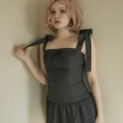 andmary Rojina ribbon dress brown アンドマリー - メルカリ