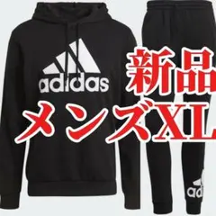 【人気上下セット】新品 adidas メンズXL スウェット　セットアップ　黒