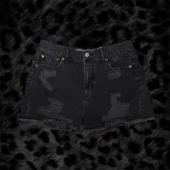 平成ギャル Y2K グランジ　デニムショートパンツ　ミニ丈　ダメージ　PUNK