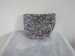 「clarissa」シルバースパンコールパーティーバッグ