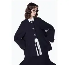 エンフォルド　ENFOLD　ボンディング　ブラックハーフコート美品