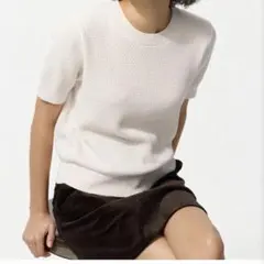 UNIQLO コットンポップコーンクルーセーター 半袖