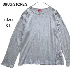 ドラッグストアーズ 長袖 Tシャツ ロンT ゆったり 大きめ グレー 4 XL