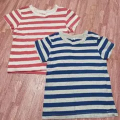 無印良品 ストライプTシャツ 2枚セット サイズ90