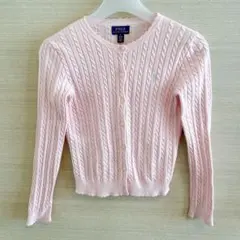 ポロラルフローレン ケーブルニットカーディガン キッズ 130 ピンク