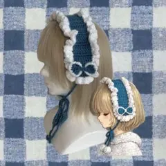 イヤーマフ 天使の羽 ハンドメイド 韓国 y2k 編み物 耳当て ウィッシュコア