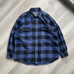 FIELD & STREAM チェック柄 長袖ネルシャツ 青 × 黒のサムネイル