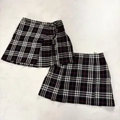 BURBERRY BLUE LABEL 巻きプリーツ付ミニスカート38 希少