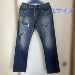 EDWIN エドウィンED04 日本製 デニム ジーンズ Lダメージ加工