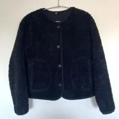 UNIQLO ボアアウター　ボアフリース　黒　S