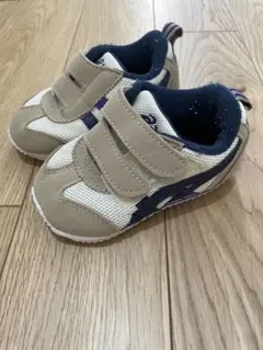 アシックス　13.0cm ベージュ ネイビー マジックテープ ベビーシューズ
