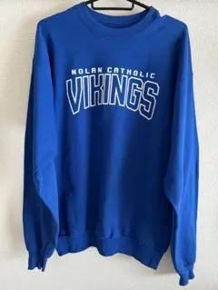 VINKINGSスクールロゴスウェット　US古着 Hanes Mサイズ