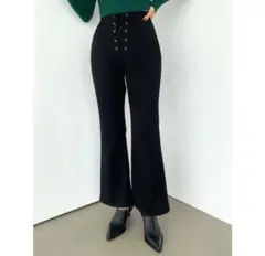 ⭐️EMODA⭐️エモダ　レースアップパンツ　Mサイズ　ブラック