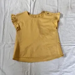 フリル袖 半袖シャツ マスタード　gu 辛子色　トップス　ノースリーブ　150