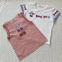 ファミリア Tシャツ 130 120 XFチェック 半袖 白 ボーダーのサムネイル