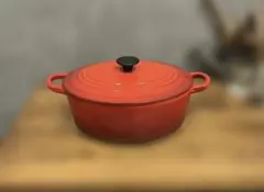 ル・クルーゼ ココット・オーバル 27cm チェリーレッド - メルカリ