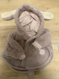 ウサギ耳付きフリースポンチョ 80サイズ