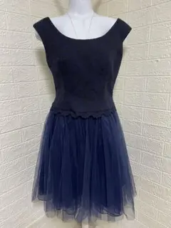 AIMERワンピース パーティードレス 紺 謝恩会　2次会　フォーマル 結婚式