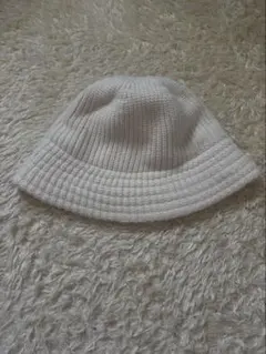 ホワイト ニット バケットハット