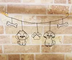 ガーランド　ワイヤークラフト　犬　猫　ハンドメイド　インテリア