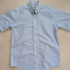エルエルビーンL.L.Bean☆チェック柄 半袖シャツ☆ネイビー☆M〜L