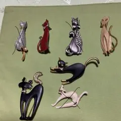 猫モチーフ ブローチ 4個セット