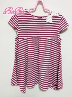 【140】べべ　半袖　ボーダー　チュニック