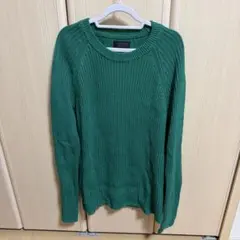ZARA グリーン リブ編み ニットセーター