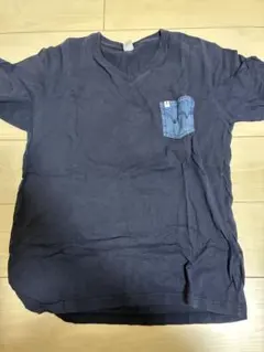 EDWIN Vネック Tシャツ デニムポケット