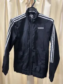 adidas ナイロンジャケット ブラック 3ストライプ トラックジャケット
