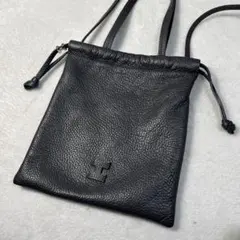 IACUCCI イアクッチ 巾着ショルダーバッグ レザー グレー ミニバッグ