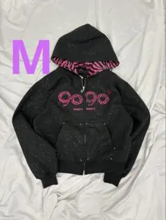 9090 OG Logo Glitter Zip Hoodie M