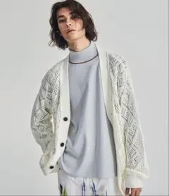 LiNoH/CROCHETED LACE KNIT CARDIGAN