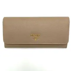 超美品☆PRADA プラダ サフィアーノ マルティック 長財布 ベージュ×ピンク